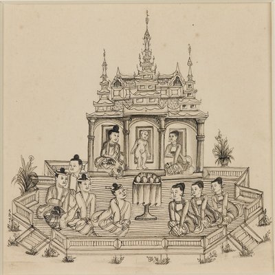 वेसंतरा जातक का दृश्य, c1880 द्वारा अज्ञात