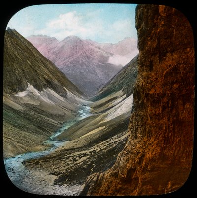 हिमालय, भारत में दृश्य 19 वीं या 20 वीं सदी के अंत में द्वारा अज्ञात