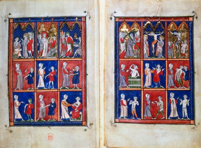 मसीह के जीवन के दृश्य, और रोगियों के साथ डॉक्टर, c1300 द्वारा अज्ञात