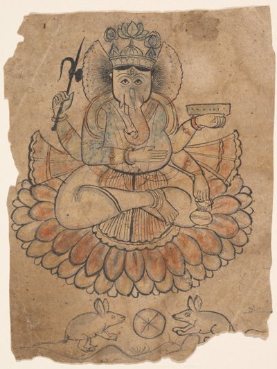 बैठे चार-सशस्त्र गणेश, सीए। 1775. द्वारा अज्ञात