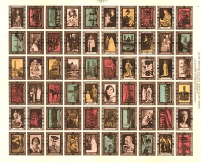 किंग जॉर्ज VIs राज्याभिषेक, 1937 की याद में 60 सिंड्रेला टिकटों की शीट द्वारा अज्ञात