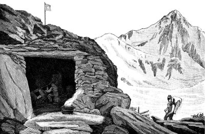 ग्लेशियोलॉजिस्ट लुई अगासिज़, आर ग्लेशियर, स्विटज़रलैंड द्वारा निर्मित आश्रय, 1840 1885 द्वारा अज्ञात
