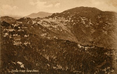 तारा देवी से शिमला, c1918-c1939। द्वारा अज्ञात