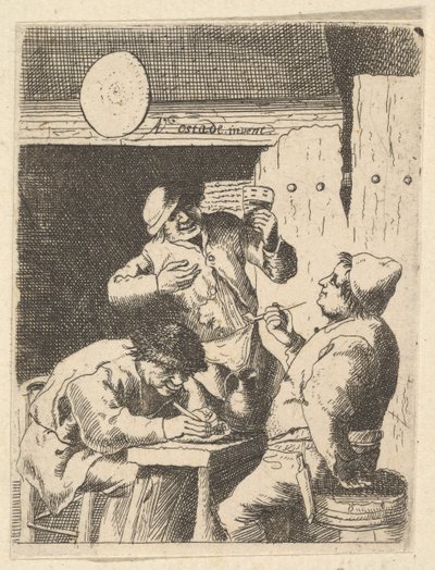 दो धूम्रपान करने वालों के बीच खड़े गायक, 1610-85। द्वारा अज्ञात