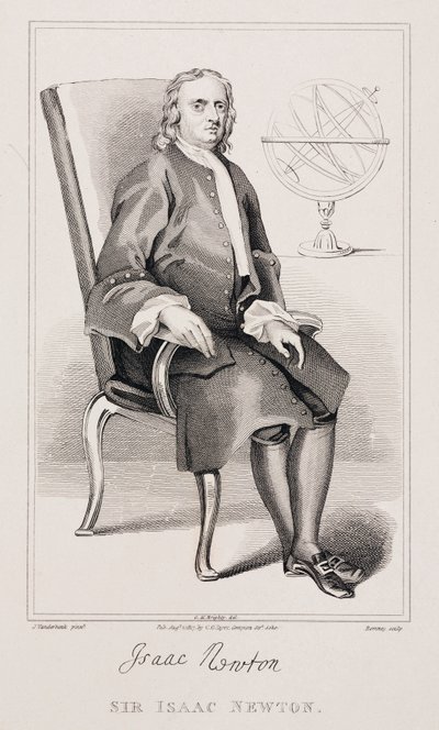 सर आइजैक न्यूटन, अंग्रेजी गणितज्ञ और भौतिक विज्ञानी, c 1725 द्वारा अज्ञात
