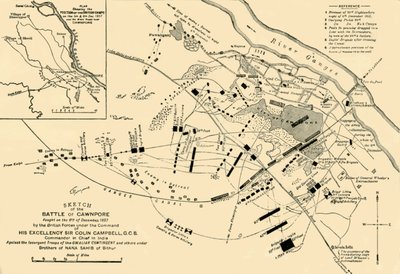 1857, 1901 के कॉवेनपोर के युद्ध का स्केच। द्वारा अज्ञात
