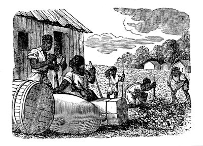 तम्बाकू रोपण पर काम करने वाले दास, 1833 द्वारा अज्ञात