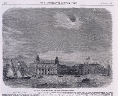 रॉयल ऑब्जर्वेटरी, ग्रीनविच, 1858 में सूर्य ग्रहण देखा गया द्वारा अज्ञात