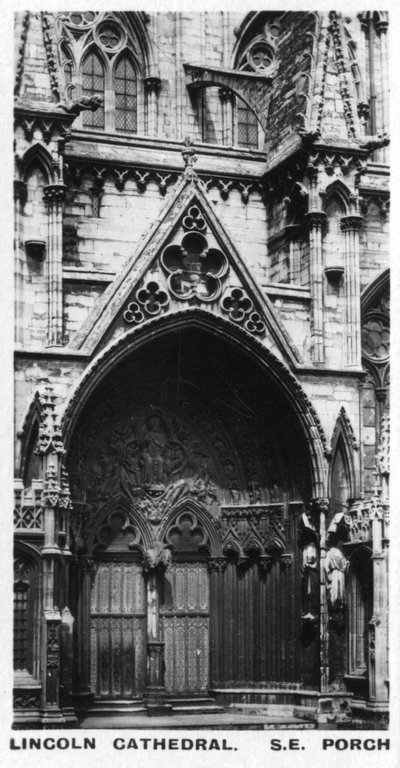 दक्षिण पूर्व पोर्च, लिंकन कैथेड्रल, c1920s द्वारा अज्ञात