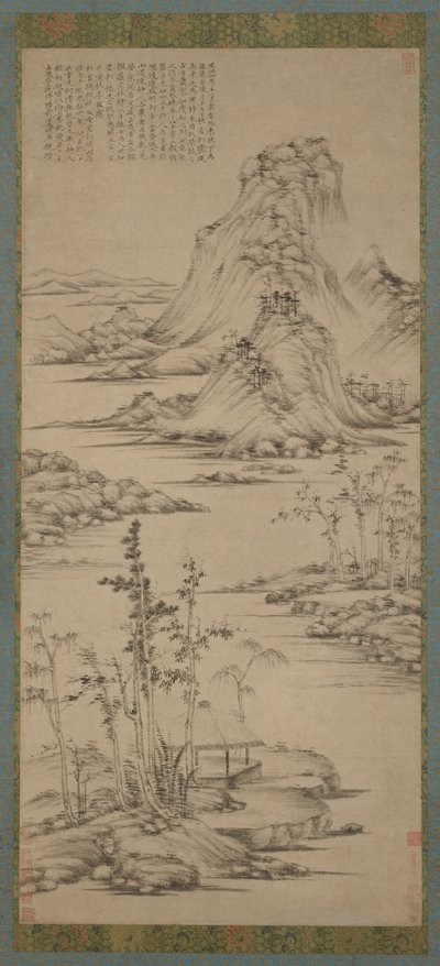 नदी के किनारे मंडप पर वसंत धुंध, मिंग राजवंश, 1368-1644। द्वारा अज्ञात