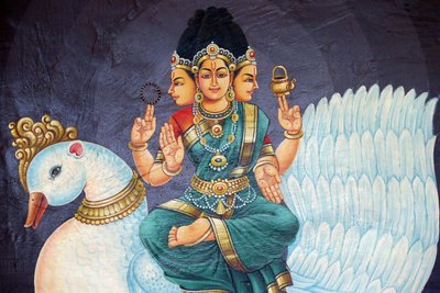 श्री मरिअम्मन हिंदू मंदिर। हिंदू देवता। श्री ब्रम्ही। सिंगापुर द्वारा अज्ञात