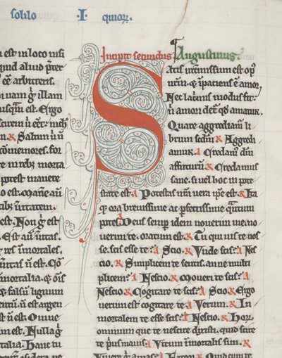 Hippo &39;Opera&39; की St Augustine, Fol 151 verso, detail, c.1200 (चर्मपत्र पर कलम और स्याही) द्वारा अज्ञात