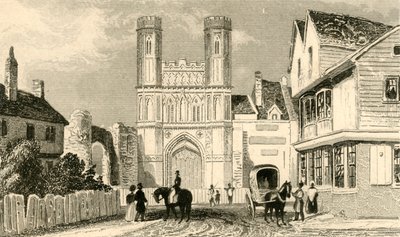 सेंट ऑगस्टाइन गेट, कैंटरबरी। केंट, c1835। द्वारा अज्ञात