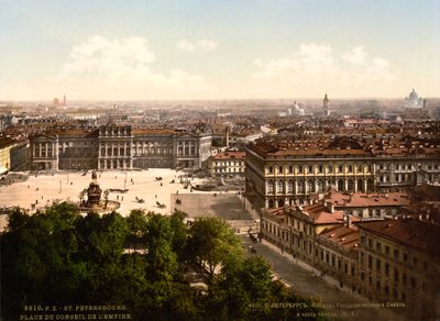 सेंट आइजैक स्क्वायर, सेंट पीटर्सबर्ग, रूस, c1890-c1905 द्वारा अज्ञात