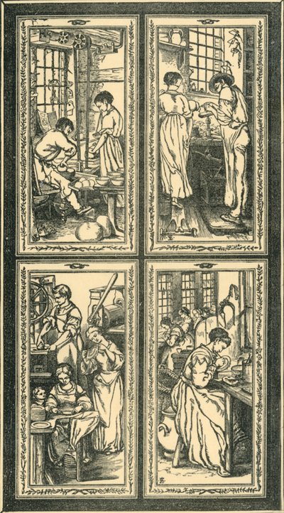 स्टैफ़र्डशायर प्रोसेस, सना हुआ ग्लास विंडो के लिए डिज़ाइन, c1870, 1881। द्वारा अज्ञात