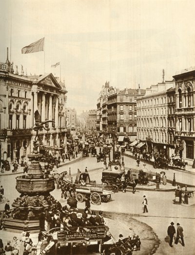 लंदन के पिकाडिली सर्कस में इरोस की प्रतिमा, c1910, 1935। द्वारा अज्ञात