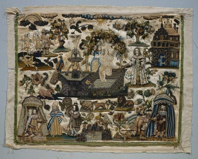 स्टंपवर्क पैनल: डेविड और बाथशीबा की कहानी, 1658। द्वारा अज्ञात