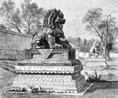 समर पैलेस, कांस्य शेर, इंपीरियल पावर का प्रतीक, c1890 द्वारा अज्ञात