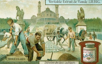 ग्रेनाइट सेट के साथ एक सड़क की जगह, पेरिस, c1900 द्वारा अज्ञात