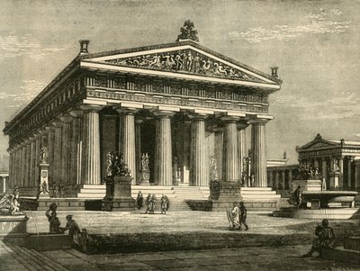 पेसटम में मंदिर, बहाल, 1890। द्वारा अज्ञात
