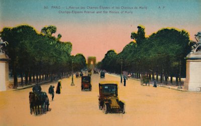 एवेन्यू डेस चैंप्स-एलिस और मार्ली हॉर्स, पेरिस, c1920 द्वारा अज्ञात