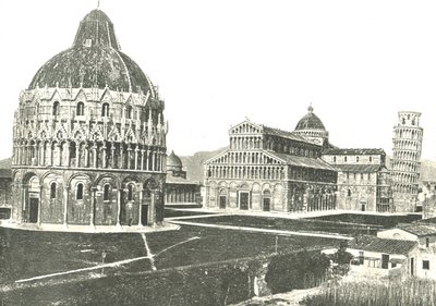 द बैप्टिस्टर, कैथेड्रल और लीनिंग टॉवर, पीसा, इटली, 1895। द्वारा अज्ञात