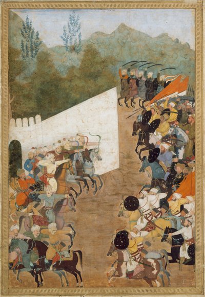 शाहबरघन की लड़ाई, 17वीं शताब्दी के सम्राट के पदशाहनामा क्रॉनिकल से फोलियो। द्वारा अज्ञात
