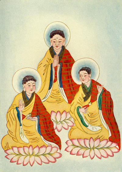 'द बुद्धिस्ट ट्रायड', 1922। द्वारा अज्ञात