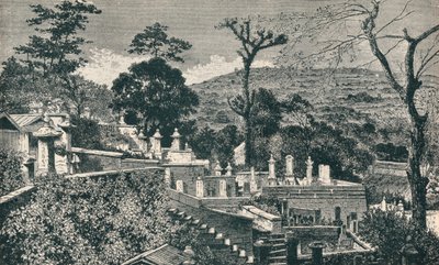 1907 में शहर के आधुनिक विस्तार से पहले नागासाकी, जापान में कब्रिस्तान हिल द्वारा अज्ञात
