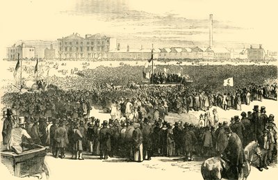 केनिंगटन कॉमन, 1848, सी 1878 पर चार्टिस्ट मीटिंग। द्वारा अज्ञात