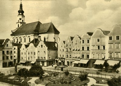सेंट जॉर्ज चर्च, Schärding am Inn, अपर ऑस्ट्रिया, c1935। द्वारा अज्ञात
