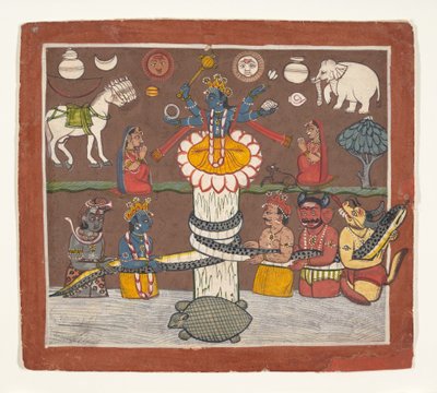 दूध के महासागर के मंथन, ca. 1780-1790। द्वारा अज्ञात
