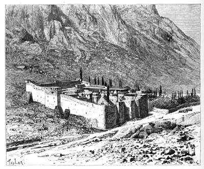 द कॉन्वेंट ऑफ सेंट कैथरीन, माउंट सिनाई, मिस्र, 1895 द्वारा अज्ञात