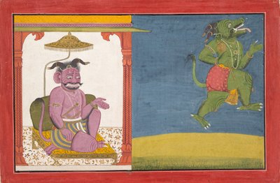 दानव हिरण्याक्ष ने भागवत पुराण श्रृंखला, ... 1740। द्वारा अज्ञात