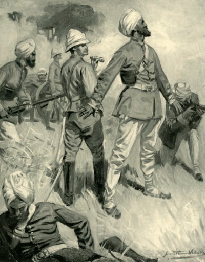 स्पैंगवी, 1901 में जनरल राबर्ट्स सिख अर्दली की भक्ति। द्वारा अज्ञात