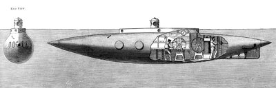विस्थापन डूब और बढ़ती पनडुब्बी नाव Nautilus, 1887 द्वारा अज्ञात