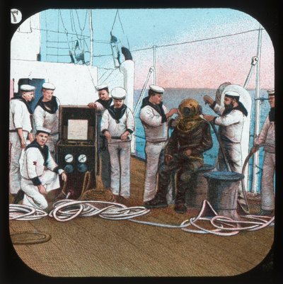 गोताखोर - एचएमएस ब्लेक, c1900। द्वारा अज्ञात