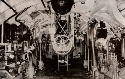 हॉलैंड सबमरीन का इंजन कक्ष, c1916 द्वारा अज्ञात