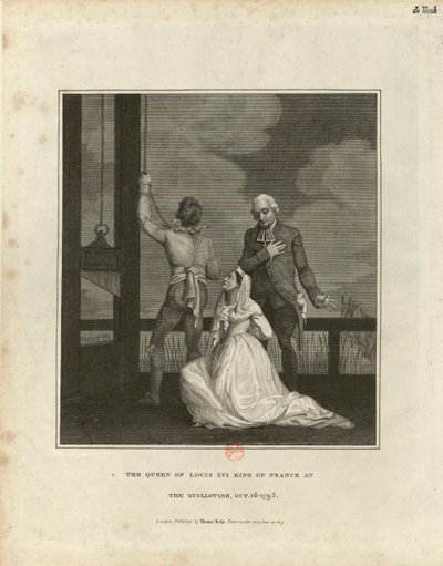 16 अक्टूबर, 1793, 1815 को मैरी एंटोनेट का निष्पादन। द्वारा अज्ञात