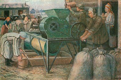 हार्वेस्ट के लिए लड़ाई: एक मोर्दवा सामूहिक खेत में बीज की छंटाई, 1933 द्वारा अज्ञात