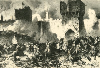 कॉन्स्टेंटिनोपल पर अंतिम आक्रमण, 29 मई 1453, 1890। द्वारा अज्ञात