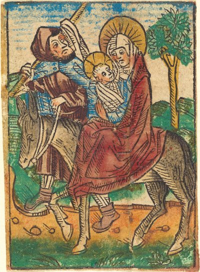 मिस्र में उड़ान, सी. 1490. द्वारा अज्ञात