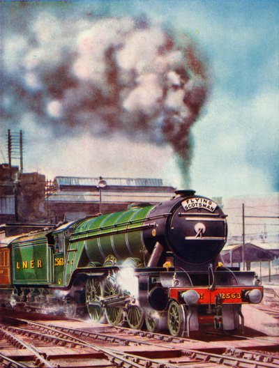 किंग्स क्रॉस स्टेशन छोड़ने वाले फ्लाइंग स्कॉट्समैन, नंबर 2563, 1935-36 द्वारा नियंत्रित किया गया। द्वारा अज्ञात