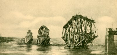 निर्माण के पाठ्यक्रम में फोर्थ ब्रिज, c1930। द्वारा अज्ञात