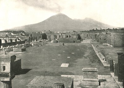 फोरम एट पोम्पेई एंड वेसुवियस, इटली, 1895। द्वारा अज्ञात