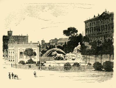 1890 में साइबेल का फव्वारा। द्वारा अज्ञात