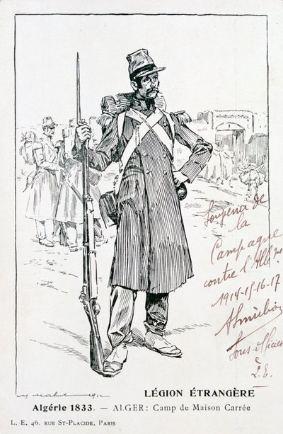 फ्रांसीसी विदेशी सेना, मैसन कार्रे, अल्जीरिया, 1833, 20 वीं शताब्दी द्वारा अज्ञात