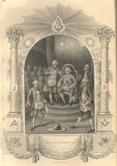 1844 में फ्रेंच फ्रीमेसन समारोह द्वारा अज्ञात