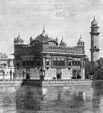 अमृतसर, 1895 में स्वर्ण मंदिर और अमरता की झील द्वारा अज्ञात