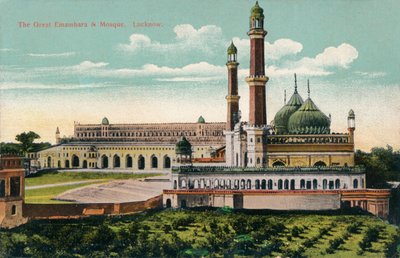 महान एम्बामारा और मस्जिद। लखनऊ, c1900। द्वारा अज्ञात